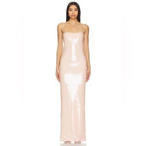 NUE Studio Bare Maxi Dress in Nude Sequin